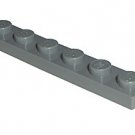 6 x 1 Lego Plate - Light Gray