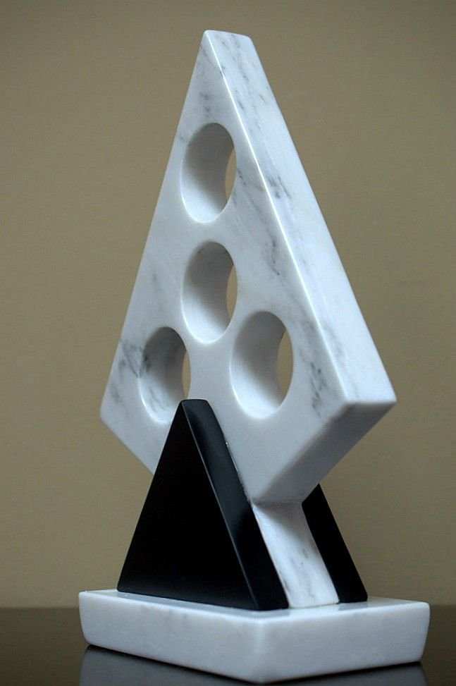 Geometric art style marble sculpture