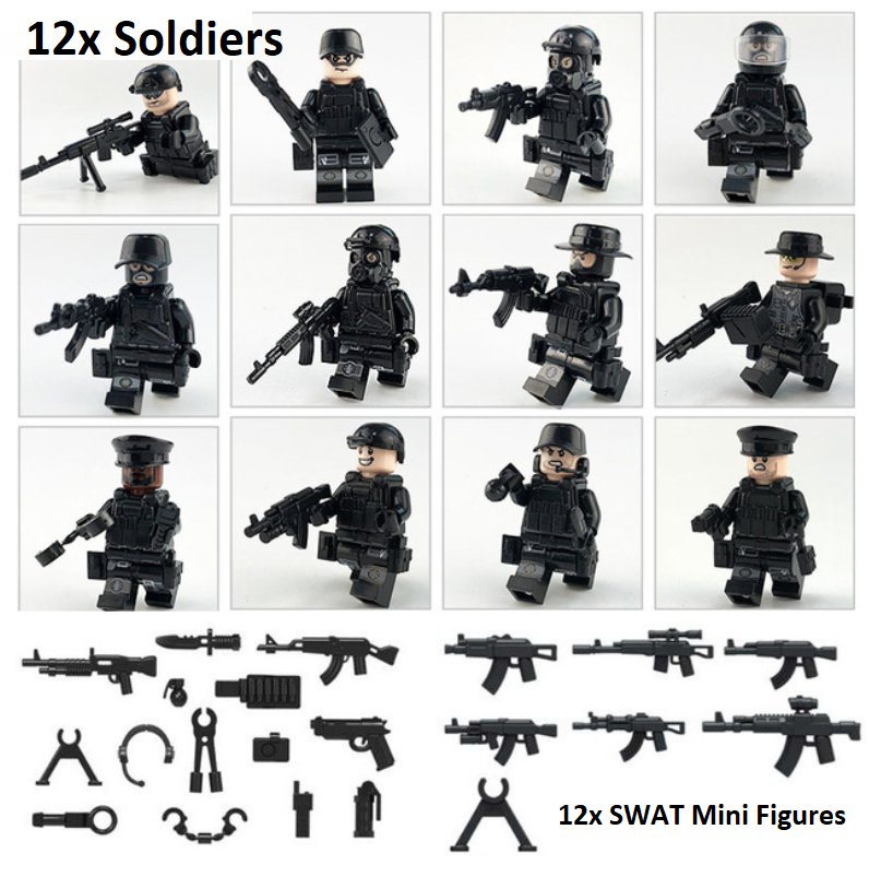 Lego Accessories Army Military Swat Teams Figure Set City Police Weapon ...