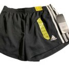 Girl's Adidas Youth Active Black White Shorts Mesh Athletic 3 Stripes S & M