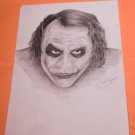 The joker portrait heath ledger from Batman movies the Dark knight pencil drawing