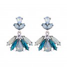 Blue earrings long - Silver Plated Charm Opal Stone