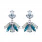 Blue earrings long - Silver Plated Charm Opal Stone