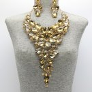 Statement Crystal Bib Necklace Set  B5S014178LCTRG
