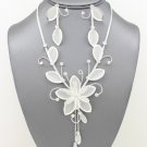 Rhinestone Mesh Wedding Flower Collar  J1S2630WHTRD