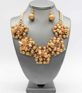 Assorted Glass And Pearl Beaded Necklace Set  B1SKSN5148GLDGD