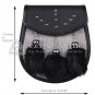 Scottish KILT SPORRAN - Grey and Black Rabbit Fur - Free Chain Belt - Semi Dress Sporran