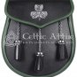 Irish KILT SPORRAN St. Patrick Day Sporran & Free Chain Belt Premium Handmade