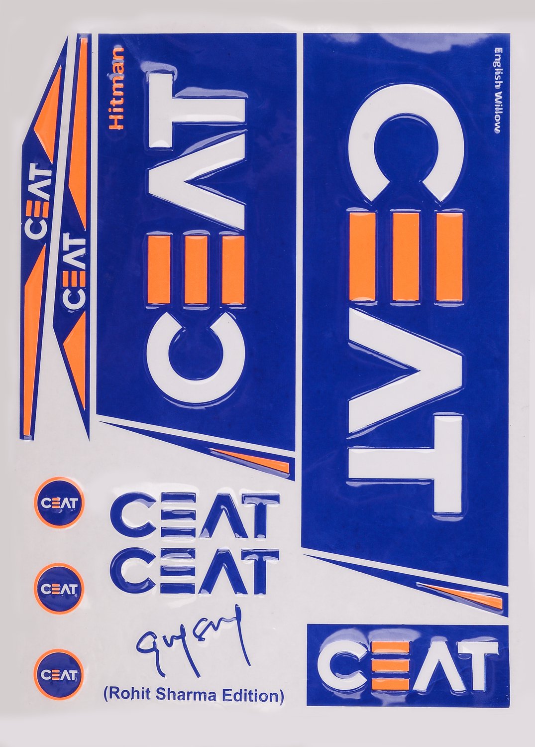 Cricket Bat CEAT Sticker Rohit Sharma Edition 3D Embossed Stickers
