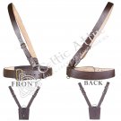 Sam Browne Belt Real Leather - Military Belt Shoulder Strap & Sword Frog WW1
