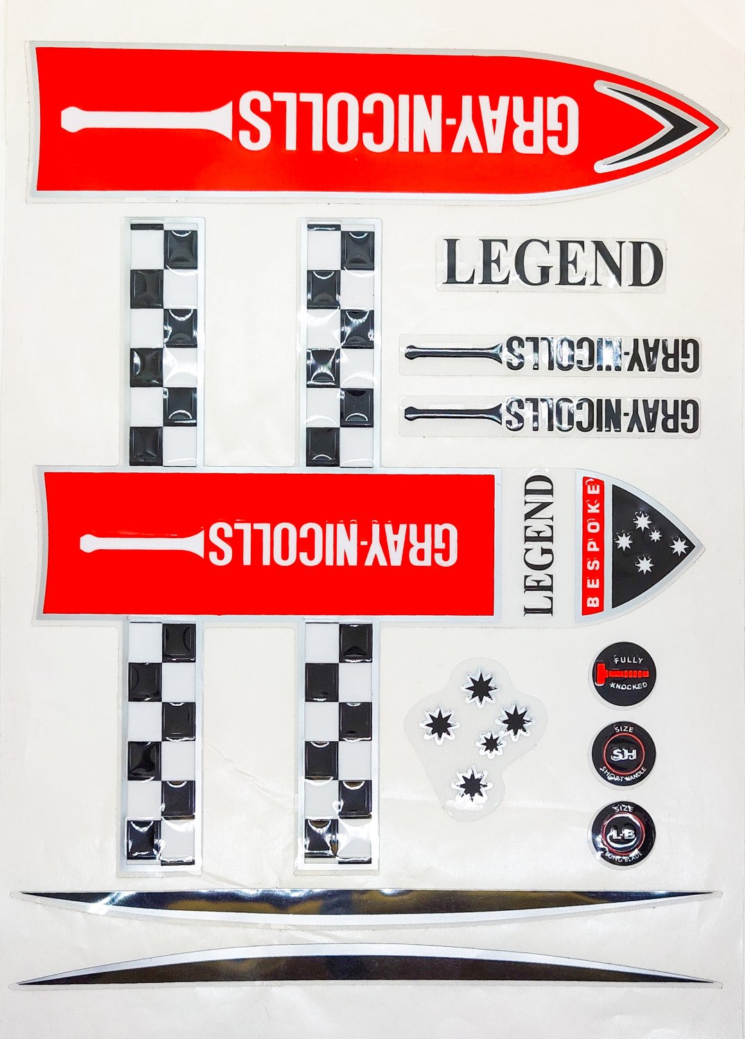 Gray Nicolls LEGEND Edition BAT STICKER 3D Embossed CRICKET BAT STICKER