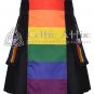 LGBTQ Pride Kilt - Black Cotton Utility Kilt
