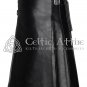 Black Leather Kilt - Premium Handmade Utility Scottish Kilt For Men - Custom