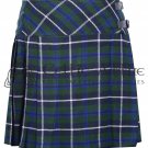 Scottish Tartan Mini Skirt - Custom Size - Douglas Blue Tartan