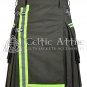 Olive Green Canvas Ripstop Fabric Utility Kilt for Men - Firefighter Tactical Kilt