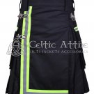 Black Canvas Ripstop Fabric Utility Kilt for Men - Firefighter Tactical Kilt