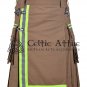 Khaki Canvas Ripstop Fabric Utility Kilt for Men - Firefighter Tactical Kilt