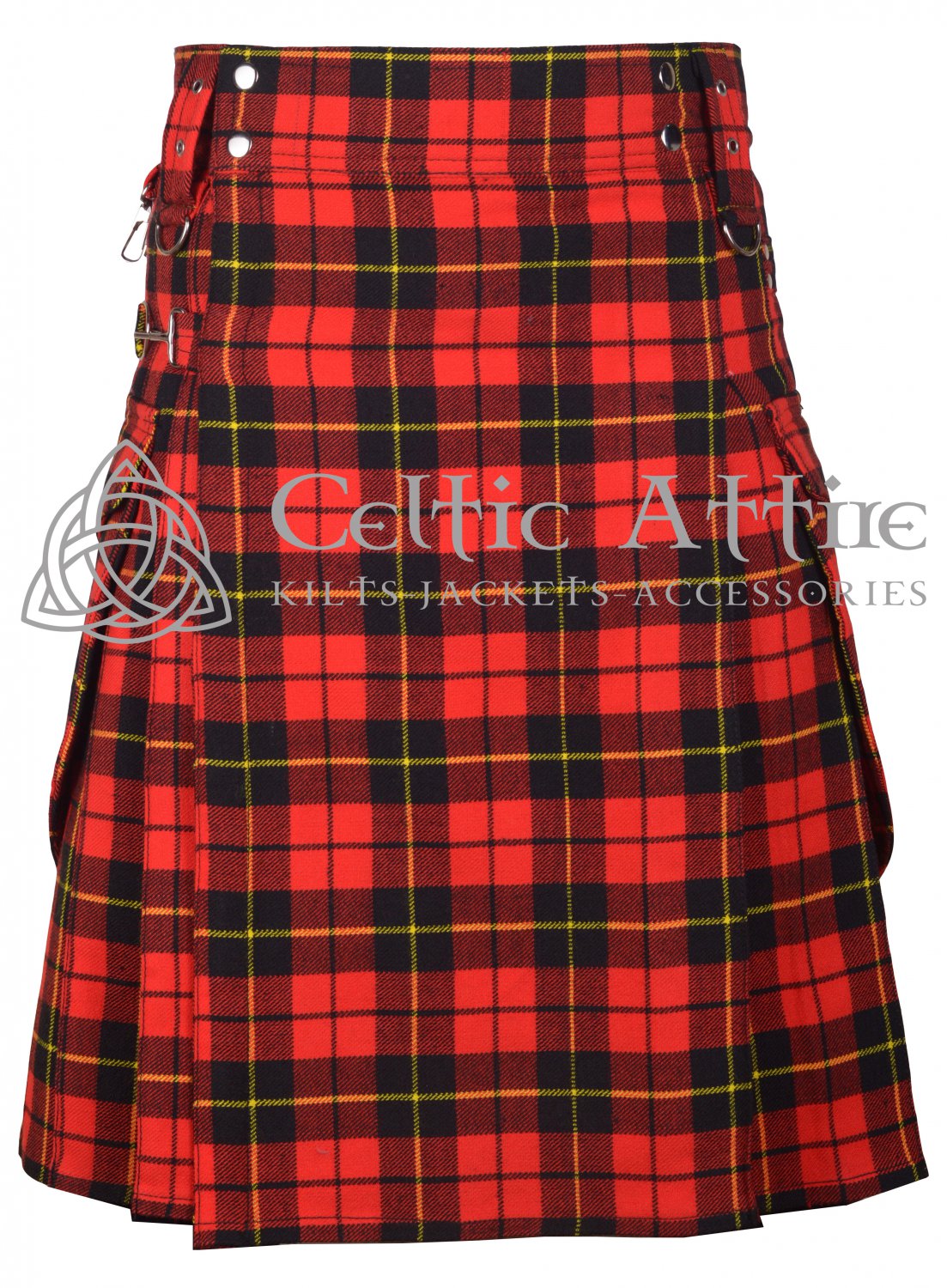 Wallace Tartan UTILITY KILT Scottish Cargo Kilt for Men - Custom Size