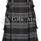 Grey Watch Tartan Scottish UTILITY KILT for Men Highlander Kilt 16 Oz - All Sizes