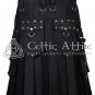 Black Cotton Gothic Kilt Scottish Utility Kilt Steampunk Throng Gay Pride
