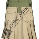 Workmen Utility Kilt - Two Tone Cotton Tactical Kilt for Men - Custom Size