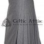 Premium - Handmade - Scottish Traditional 8 YARD KILT - 16 Oz Grey Wool