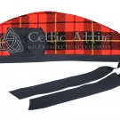 Glengarry Kilt Hat Scottish Wallace Tartan Military Piper Hat Tartan Cap Custom Size