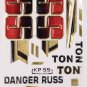 SS Danger Russ Red Color 3D Embossed Edition Cricket Bat Sticker