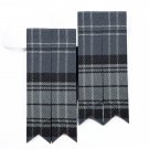 Hamilton Grey Tartan Flashes - Kilt Flashings - Scottish Socks Flashers