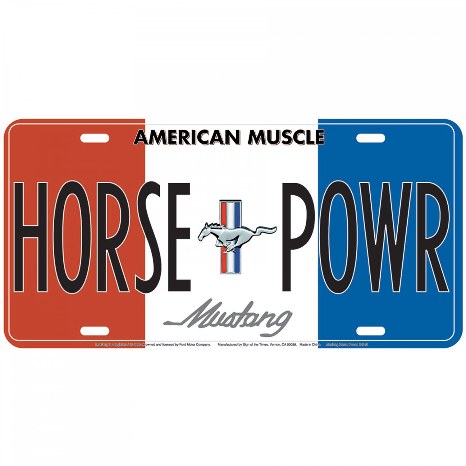 Ford Mustang Horse Power Metal License Plate