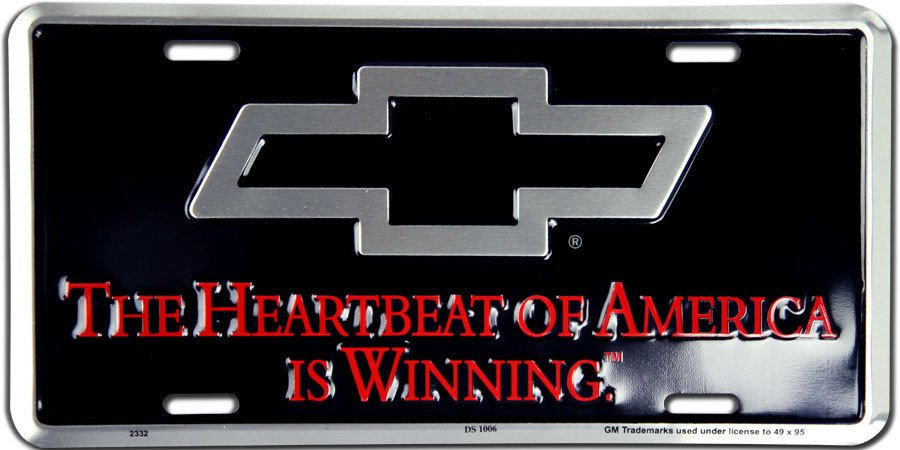 Chevrolet The Heartbeat Of America Is Winning Metal License Plate