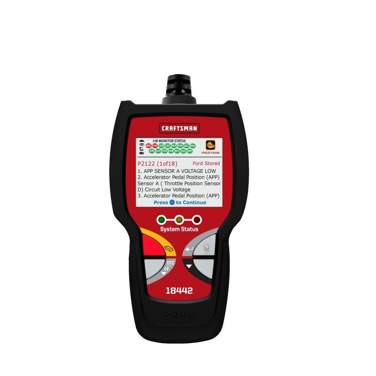 Craftsman Can OBD2 Diagnostic Tool for 1996 - Current Vehicles