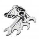 GearWrench 8 Piece Full Polish Standard Stubby Ratcheting Wrench Set 5/16 - 3/4
