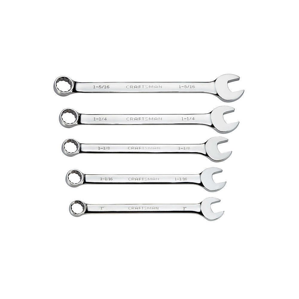 Craftsman 5 Piece Large Inch (SAE) Combination Wrench Set 1in - 1-5/16in