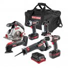 Craftsman 6 Piece 19.2 Volt Combo Kit w/ 2 Batteries Charger and Bag