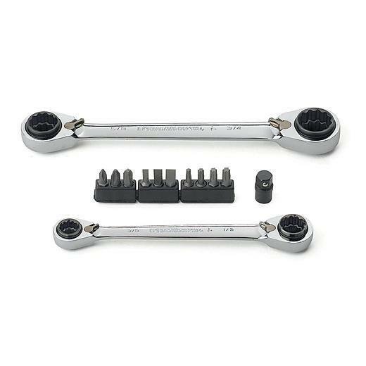 GearWrench QuadBox Standard (SAE) Reversible Double Box Ratcheting Wrench Set