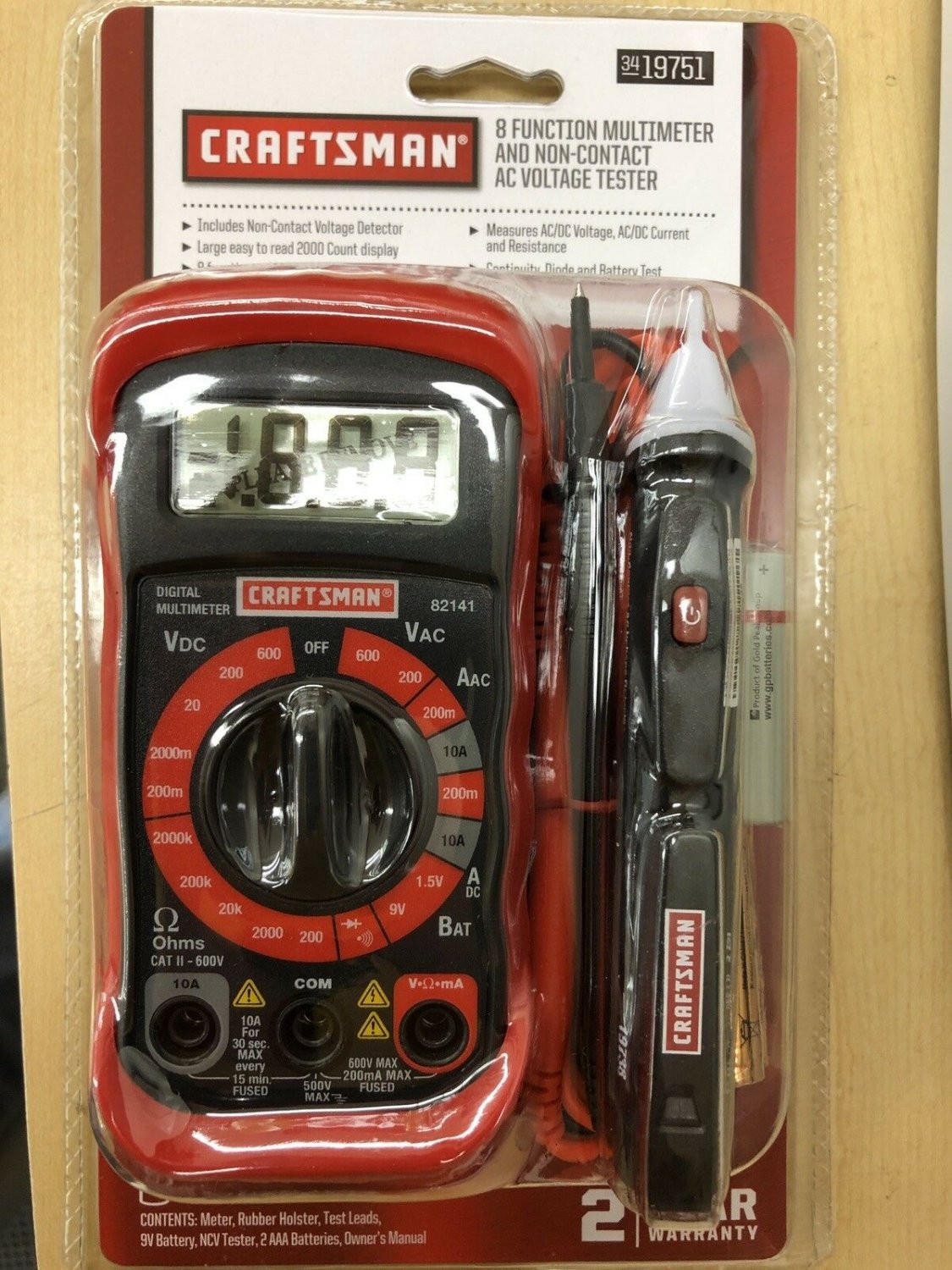 Craftsman 8 Function Digital Multimeter Kit with AC Voltage Detector