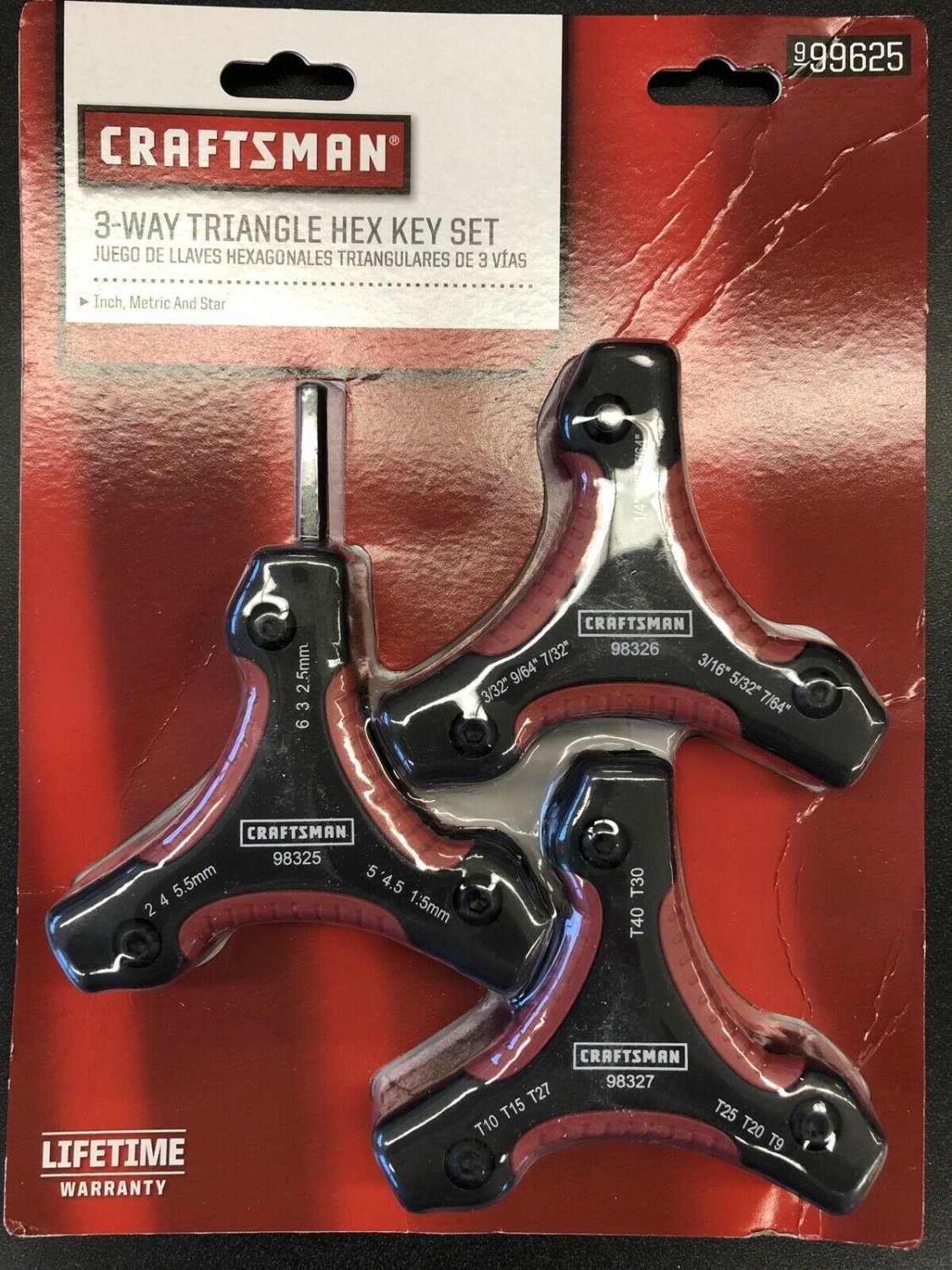 Craftsman 3 Piece 3-Way Triangle Hex Key Set