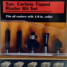 Craftsman 5 Piece 1/4 Inch Collet Router Bit Set w/ Storage Block