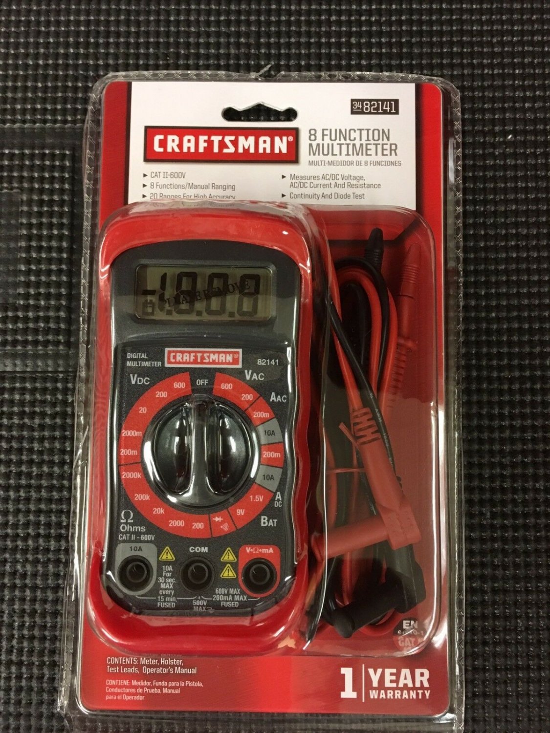 Craftsman 8 Function Digital Multimeter with 20 Ranges