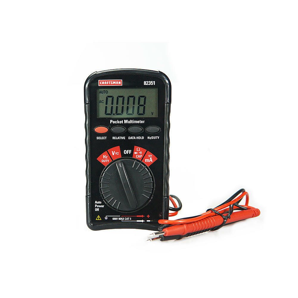 Craftsman 10 Function Mini Pocket Multimeter with Auto Ranging