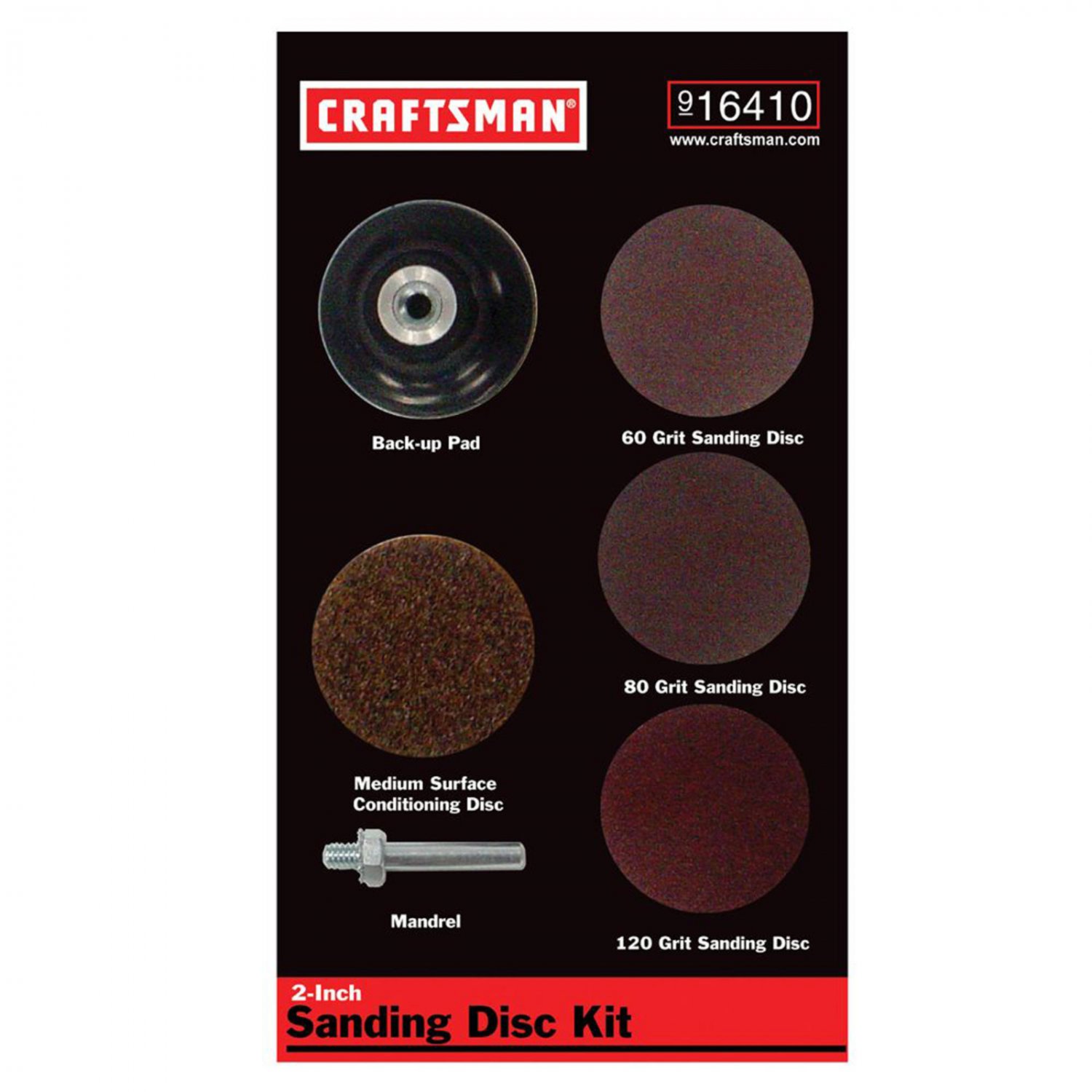 Craftsman 9 Piece 2 Inch Sanding Disc Kit for Right Angle or Die Grinders
