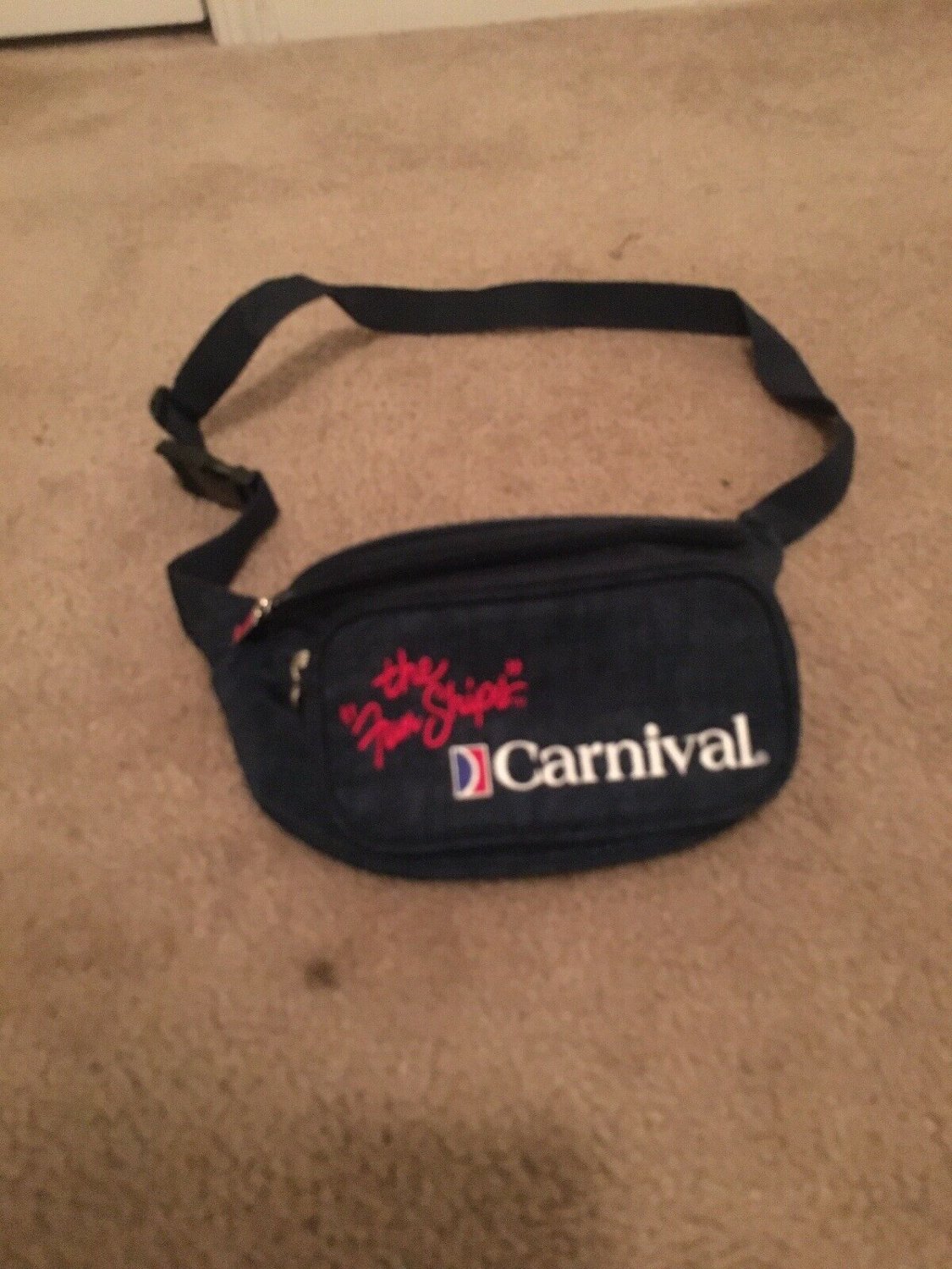 Carnival The Fun Ship Adjustable Black Fanny Pack Travel Cruise