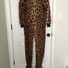 Footed Adult Footed Hooded Jumper Sz S Leopard Print Clothes