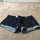 Volcom Women's Blue Denim Jean Cuffed Mini Shorts Sz 1 Clothes