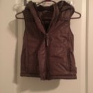 Aeropostale Girls Lined Hooded Vest Sz 6/6X Brown