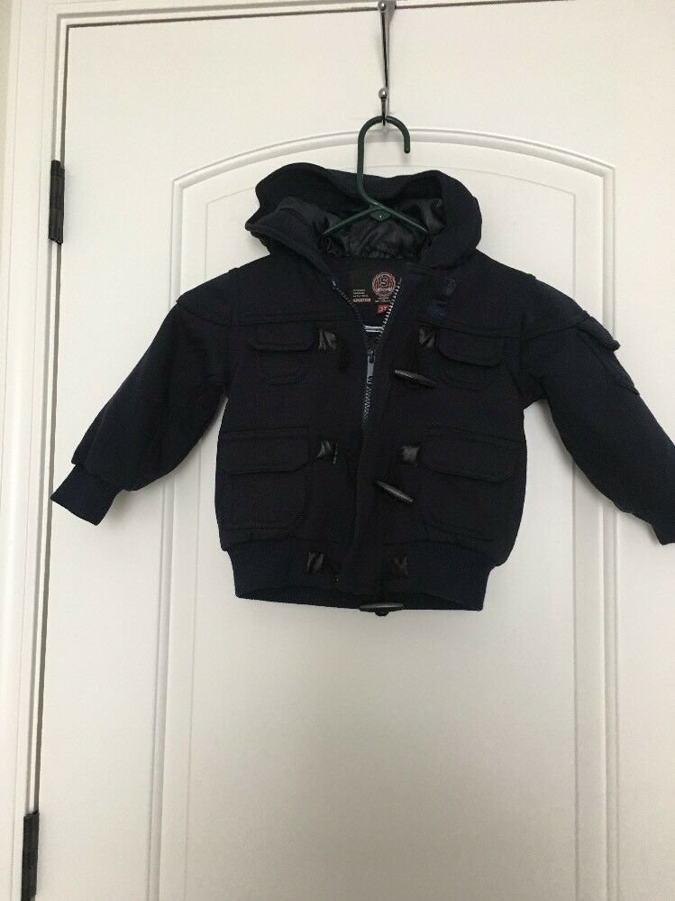 S Designed In New York Toddler Baby Lined Hooded Coat Sz 2T Blue