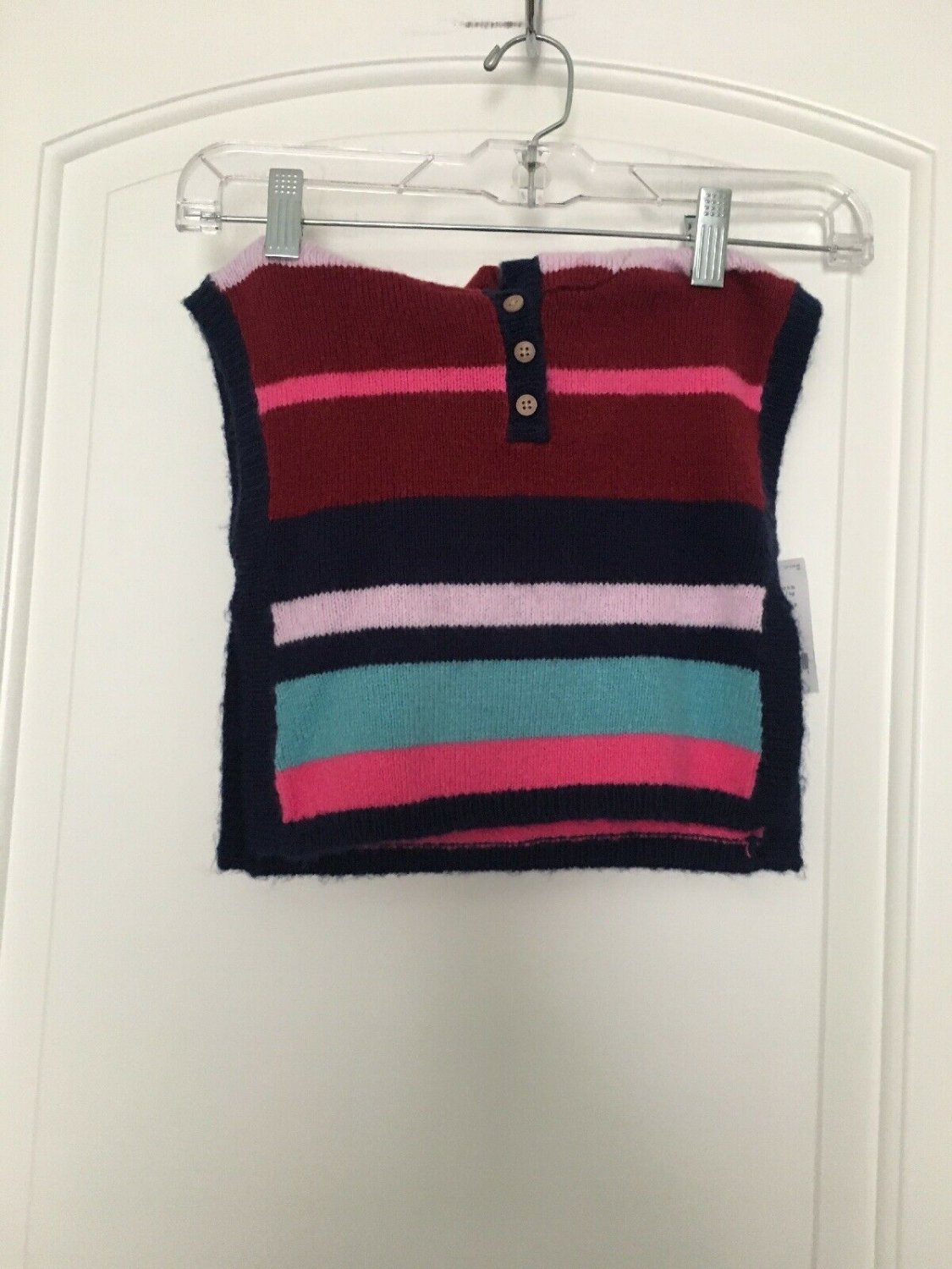 Carter's Infant Baby Girl's Hooded Sweater Vest Sz 3M MultiColor