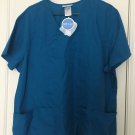 Simply Basic Scrubs Adult Uniform Scrub Top Sz 2X Caribbean Blue