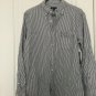 George Men's Long Sleeve Button-Down Gray Striped Shirt Sz S 34-36